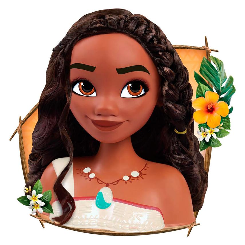 Just Play Disney Princess Moana 2 Styling Head, 7-pieces, Pretend Play, Kids Toys for Ages 3 Up (87048)