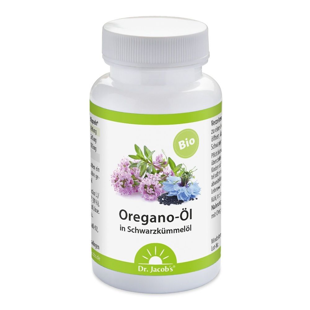 Oregano-Öl Schwarzkümmelöl Bio Kapseln Dr.Jacob's 60 St