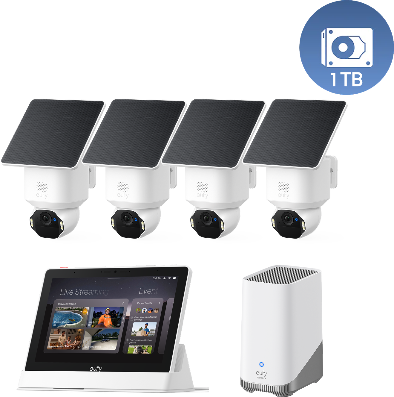 Anker eufy SoloCam E42 4-Kamera-Kit mit 1TB Festplatte Eufy SoloCam E42 4-Kamera-Kit mit 1TB Festplatte & Smart Display