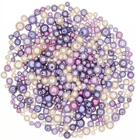 Glaswachsperlen, Lilatöne, 4–8 mm Ø, 100 g