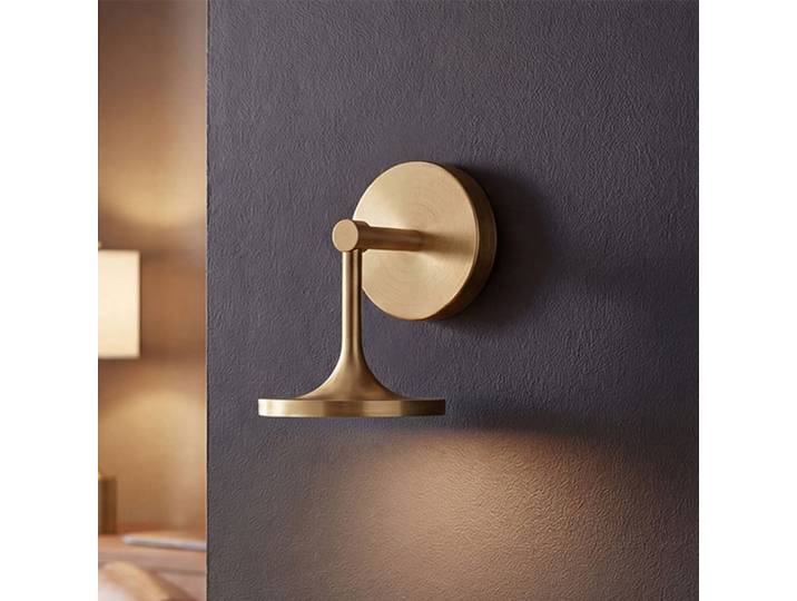Applique murale LED Issa, dorée, hauteur 20 cm, métal, IP44 - Elstead - Salle de bains - Aluminium - À ampoule unique