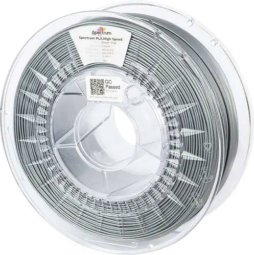 Spectrum Filaments 81067 PLA High Speed Filament PLA Highspeed Filament, hohe Steifigkeit, hohe Zugfestigkeit 1.75mm 1000g silver