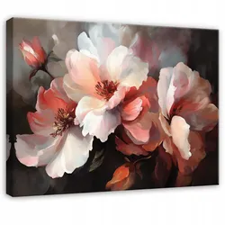 BILDER Blumen Schwarz Wohnzimmer 120x80