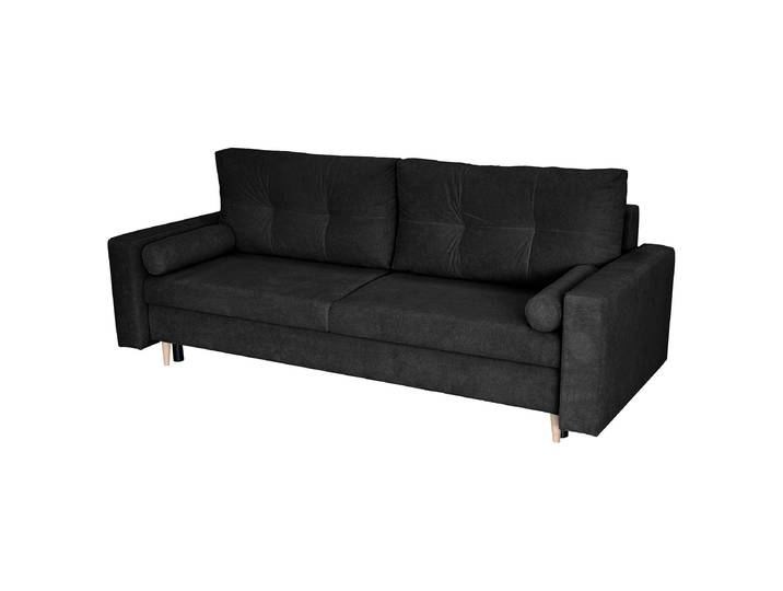 Schlafsofa Askal Schwarz Flachgewebe Velma 220 x 96 x 98cm Modern