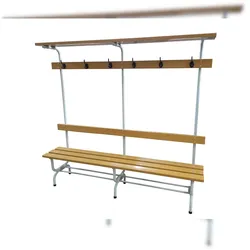 Fleda TRADING Kleiderbank mit Holzlatten und Sprossenwand mit Kleiderhaken