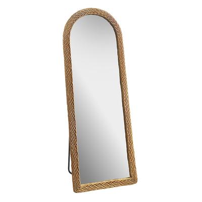 Standspiegel LOCKER "Spiegel LIAM", braun, B:53cm H:140cm T:37cm, Geflecht Weide, Glas, Spiegel
