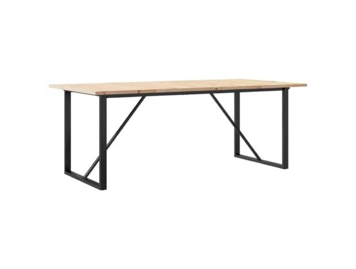YUTAASU Esstisch O-Gestell 200x100x75,5cm Massivholz Kiefer & Stahl Robuste Tischplatte, Stabiles O-Fuß-Gestell, Rustikale Optik, Für Familie und Freunde