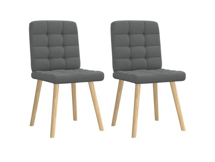 UYPTERF Esszimmerstühle 2 STK. Dunkelgrau Stoff Stoff Dunkelgrau, Metall und Holz Gestell, dicker Schaumstoff, Polyester, Esszimmer Wohnzimmer Gästezimmer