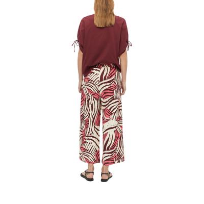 Culotte S.OLIVER, Damen, Gr. 40, N-Gr, bunt (marsala pink aop), Web, Obermaterial: 99% Polyester, 1% Elasthan, bedruckt, bequem lang, Hosen Culotte