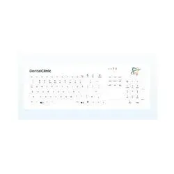 Cleankeys CK4W FUNK USB kapazitive Glastastatur integriertes Touchpad wasserdicht (DE, Kabellos), Tastatur, Weiss