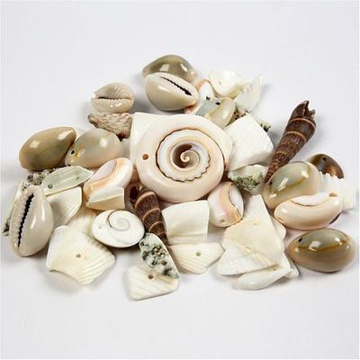 Creativ Company - Strandmuschelperlen, Größe 9-40 mm, Lochgröße 1-1,5 mm, 120 g
