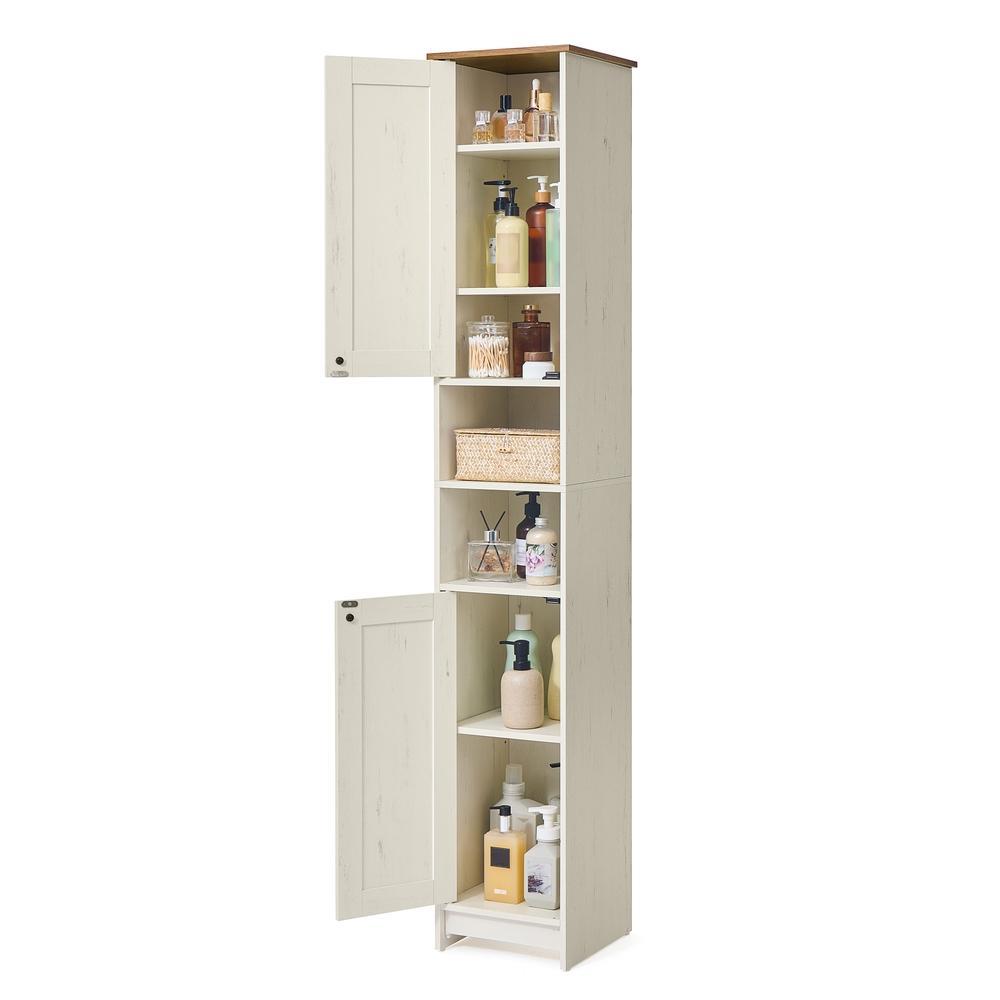 SONGMICS HOME Badezimmerschrank, Snapsemble – superschnelle Montage, mit verstellbaren Ablagen BBCB35667WJ01