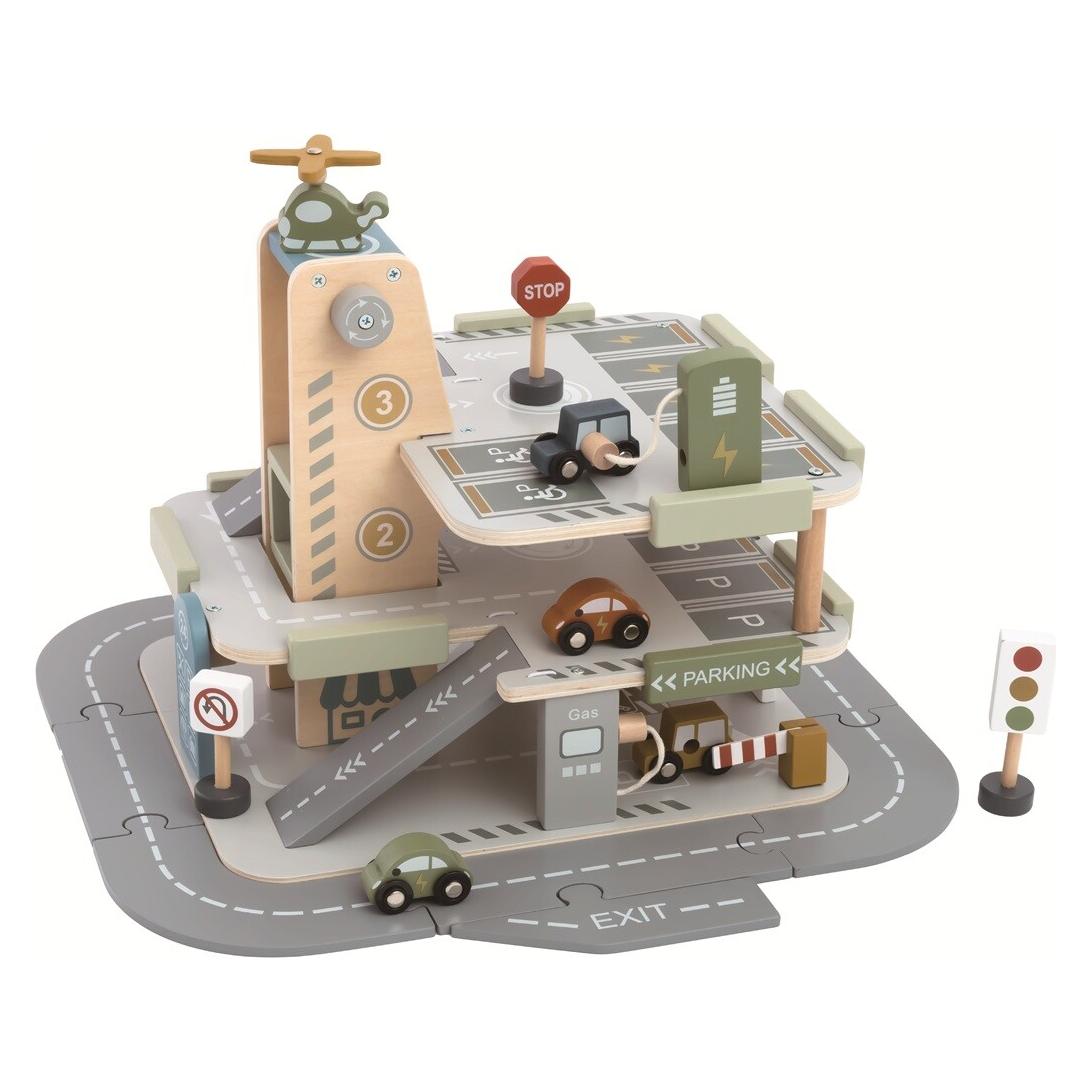 2Kids Toys Dřevěná garáž s cestou (2D98156)