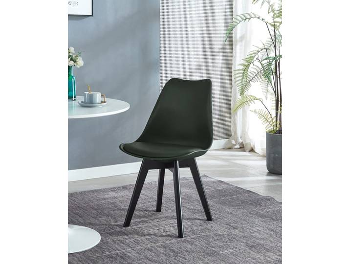 Chaise scandinave en bois et polypropylène noir
