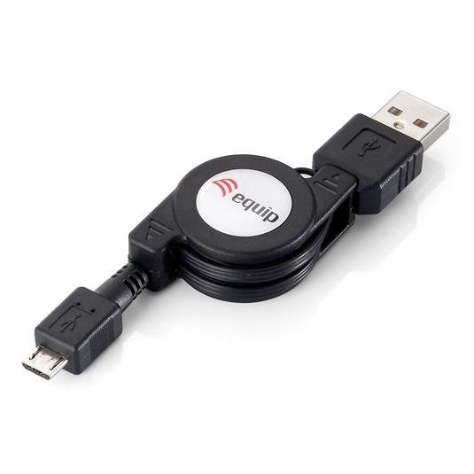 equip USB Kabel Aufrollbar (1 m, USB 2.0) (128595)