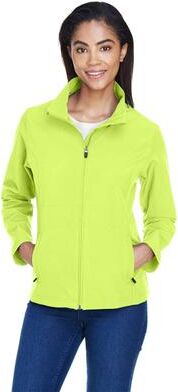 Team 365 TT80W Women's Leader Soft Shell Jacket in Safety Yellow size 3XL