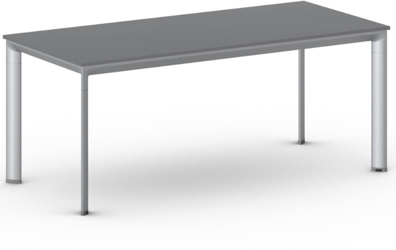B2B Partner Konferenztisch PRIMO INVITATION 180x80 cm, graues Metallgestell, Graphit