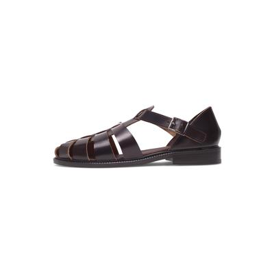 Sandale HENRY STEVENS "Wallace FSI", Herren, Gr. 42, rot (bordeaux), Kalbsleder, Schuhe Sandale