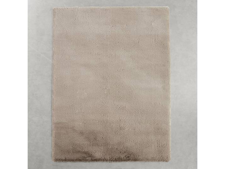 Tapis en polyester imitation fourrure taupe, 160x230 cm