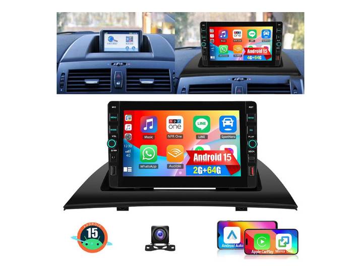 ESSGOO DAB+ 64G Android16 2DIN Für BMW X3 E83 2006-2010 GPS Navi WIFI Carplay Autoradio (RDS, 4+64GB(optional), Digitalradio (DAB), FM, GPS, WIFI, SWC, Apple Carplay Android Auto GPS Navi WIFI BT EQ)