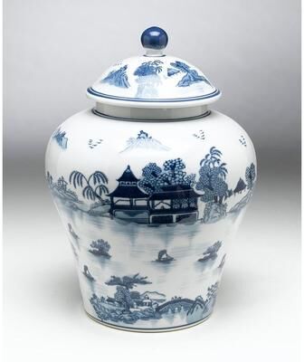Orchard Creek Designs "Saguenay 14"" Porcelain Ginger Jar"