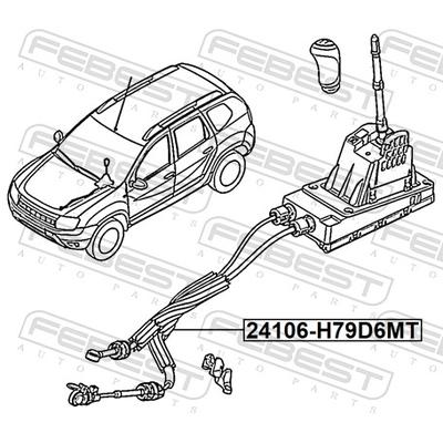 FEBEST Seilzug, Schaltgetriebe 24106-H79D6MT für RENAULT