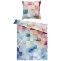 indigo Mako-Satin Bettwäsche  Square ¦ mehrfarbig ¦ Maße (cm): B: 135