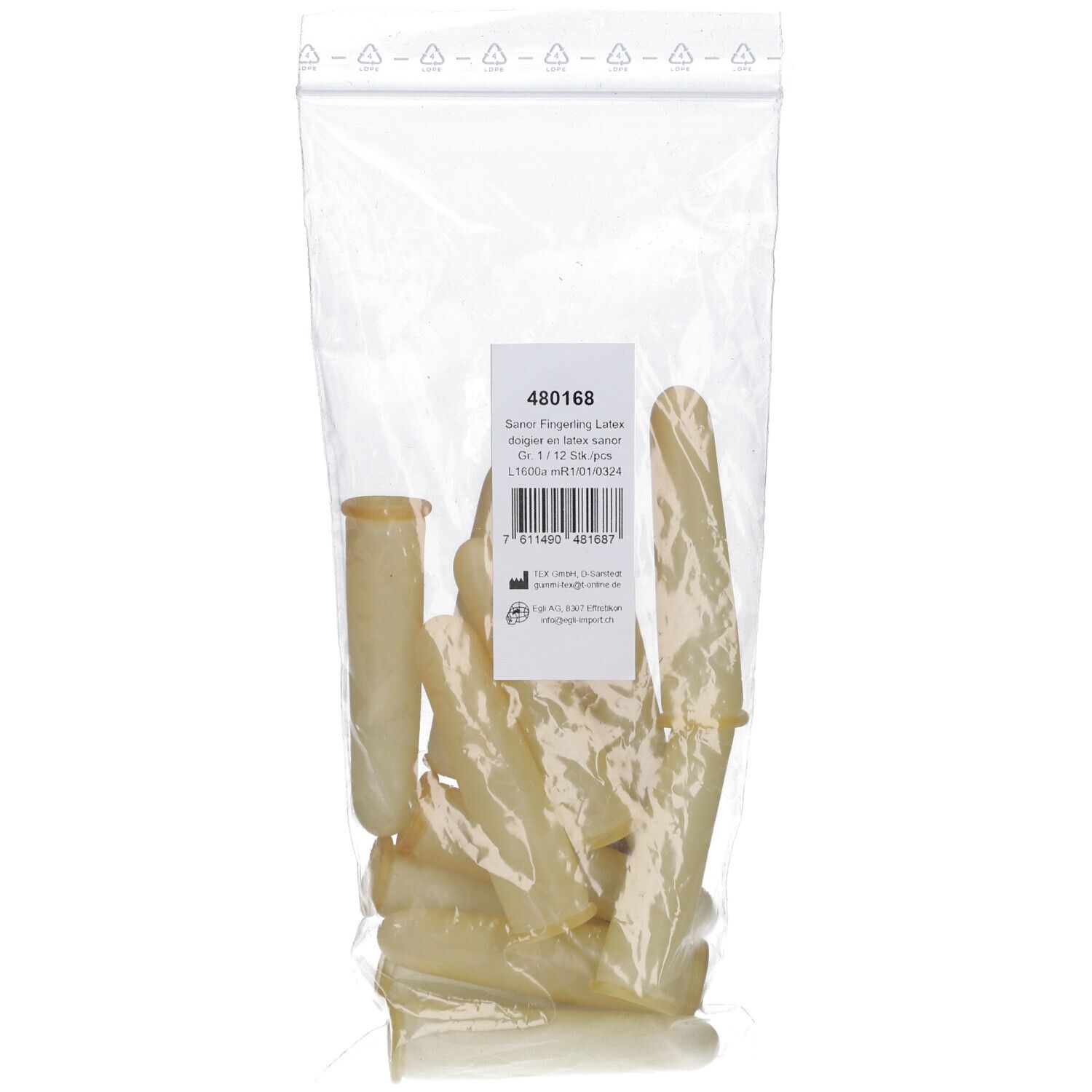 Sanor Fingerling Latex Gr1 gepudert leicht 12 Stk St