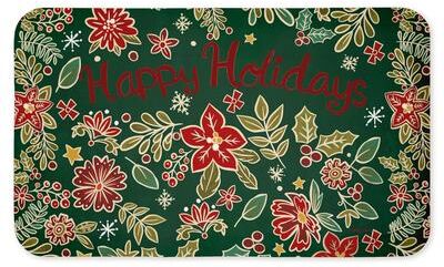 "Stupell Holiday Poinsettia Greeting Printed Anti-Fatigue Floor Mat, design by Jenny Faw, 30""x18"""
