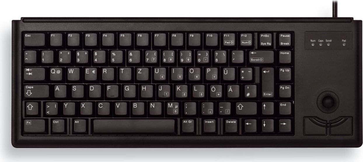 Cherry G84-4400 Compact Tastatur kabelgebunden, Schwarz (Layout: pan nordic)