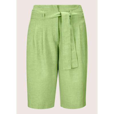 Bermudas MADELEINE "Hose Luftige, weite Bermuda mit hohem Bund", Damen, Gr. 18, N + K Gr, grün (kiwi), Obermaterial: 100% Leinen LI., Modern, Hosen Bermudas