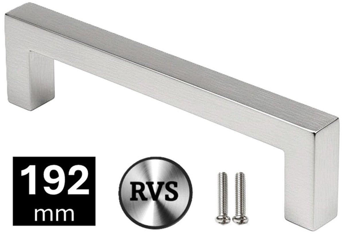 MSQDESIGN Handgreep RVS Zilver 192mm inclusief schroeven