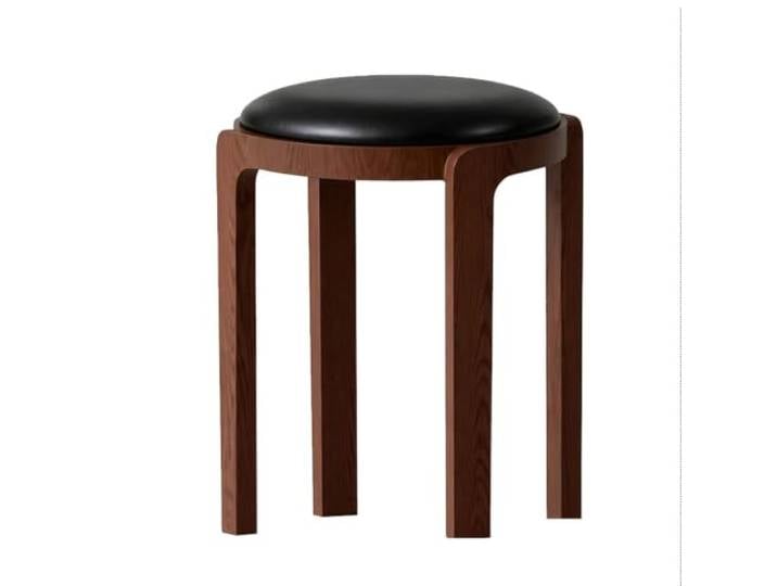 YDHFCD Stapelbarer Hocker mit gepolsterter Sitzfläche aus Massivholz Stapelbarer Holz-Hocker, gepolsterter runder Sitz, platzsparend, vielseitig.(Style 5)