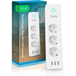 NOUS A5 smarte Steckerleiste Tasmota 3450W/15A/Messung/3xSchuko/3xUSB