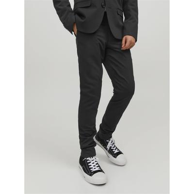 Anzughose JACK & JONES JUNIOR "JPRSOLAR elastisch, pflegeleicht, komfortabel", Jungen, Gr. 146, N-Gr, schwarz, Web, Obermaterial: 78% Polyester, 17% Viskose, 5% Elasthan, unifarben, slim fit knöchellang, Hosen Anzughose, unifarben, modisch, slim...