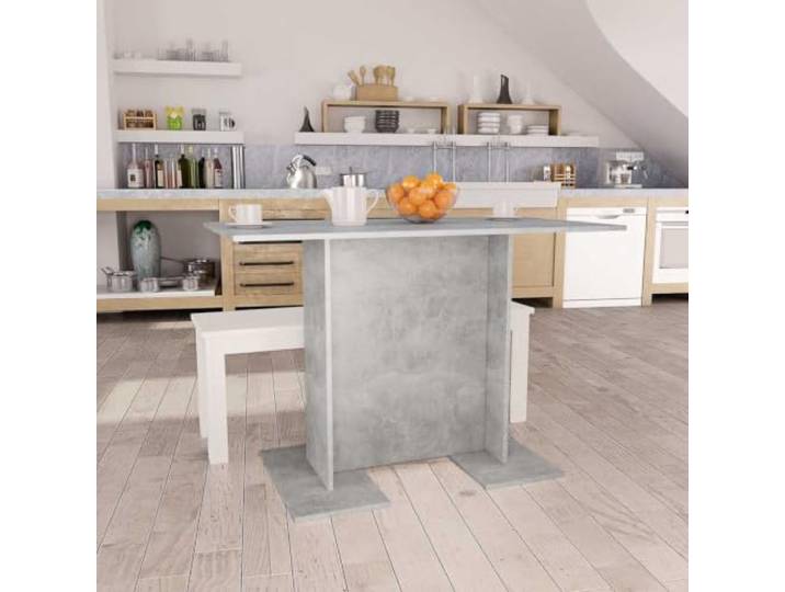 HEFZGDB Esstisch Betongrau 110x60x75 cm Holzwerkstoff Rechteckig Stabiler Tisch Minimalistisch Langlebig