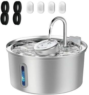 Uplift Essentials 3.2L Ultra Hygienic Stainless Steel Smart Water Fountain With Visible Window fountain Set + 4 Filter Chips
