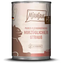 MjAMjAM – ausgewählte Fleischsorten 400g für Katze MjAMjAM Katze Sparpaket 12x400g Strauß pur