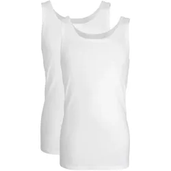 GÖTZBURG Herren Unterhemd 2er Pack - Feinripp, Unterwäsche Set, Pure Cotton Weiß / M