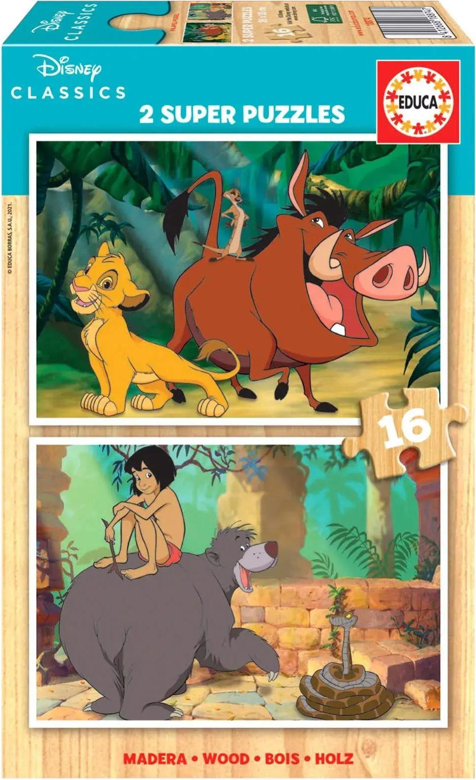 Educa Disney Classics Houten Puzzel 2x16 Stukjes 18874