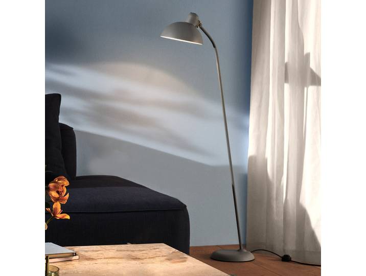 KAISER idell™ 6556-F Stehleuchte Matt Easy Grau - Fritz Hansen Kaiser Idell 6556-F - Wohnzimmer - Design - Metall - Mit Schirm