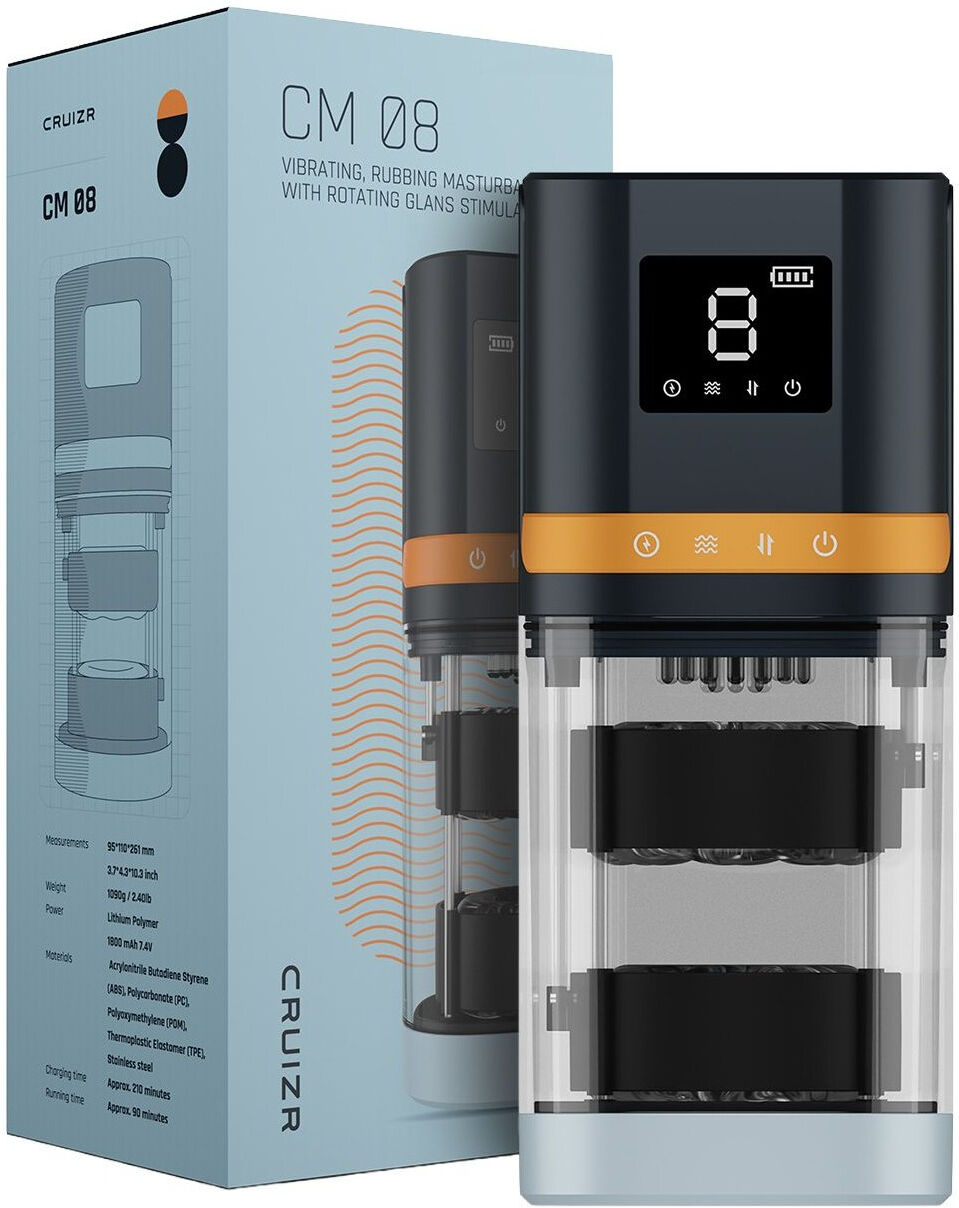 Cruizr Masturbateur 4-en-1 avec écran LCD et technologie dual-stroke