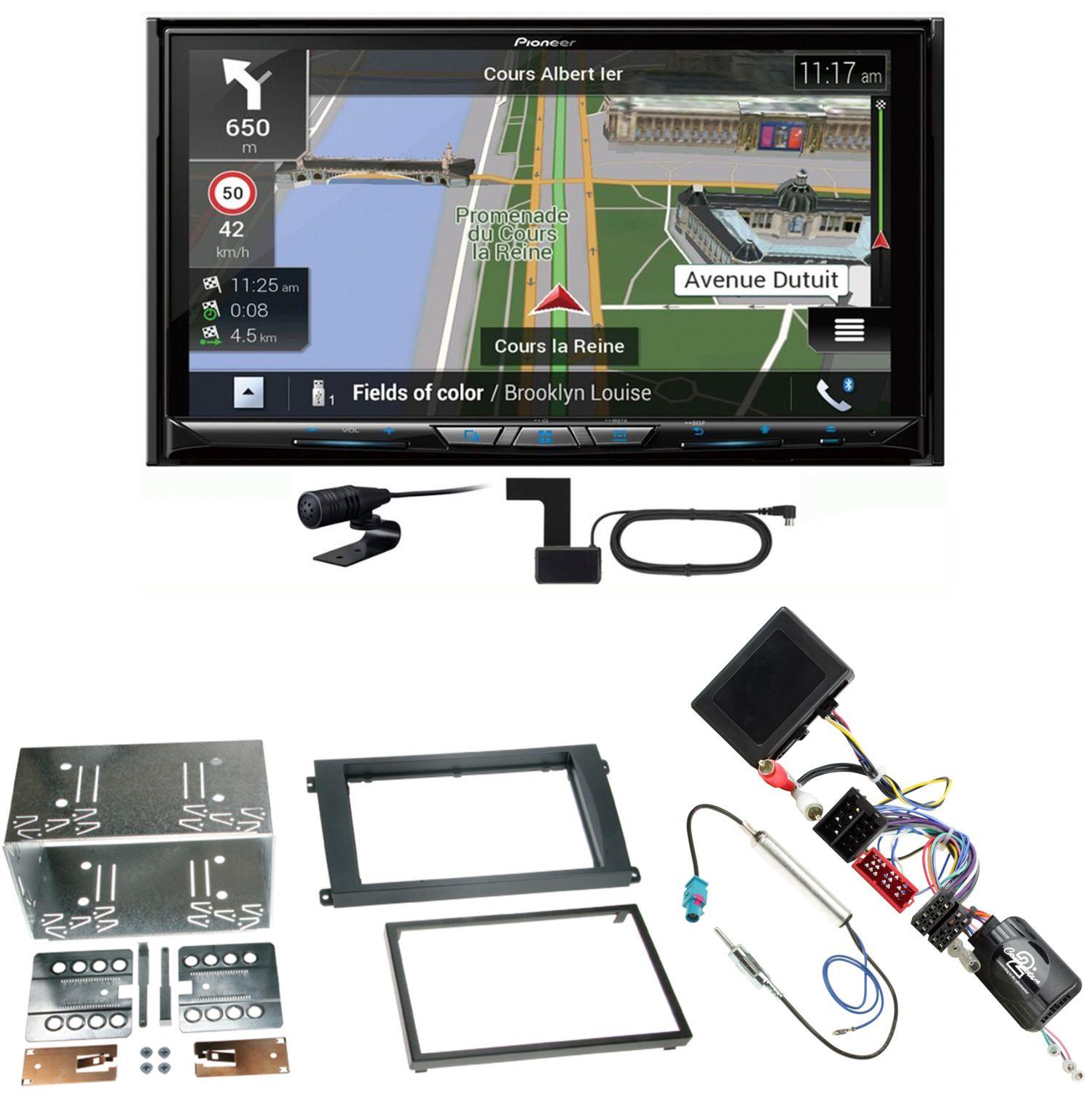 Pioneer AVIC-Z930DAB USB Navigation DAB+ Einbauset für Porsche Cayenne bis 2006