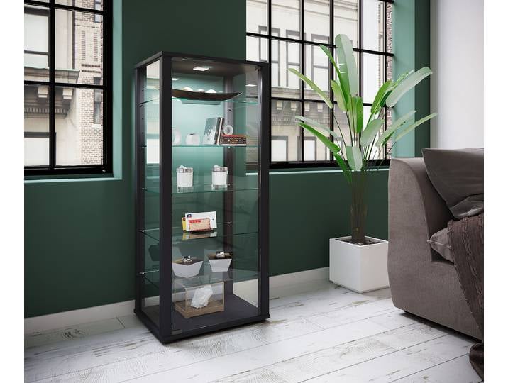 Vitrine sur pied Kavisa 115cm 5 Noir/Noir