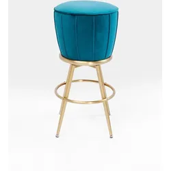 KARE DESIGN Barhocker After Work 83903 Stoff Blau, Grün Petrol