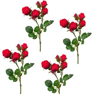 Kunstblume CREATIV GREEN, rot, H:39cm, Kunststoff, Polyester, Kunstpflanzen, 4er Set