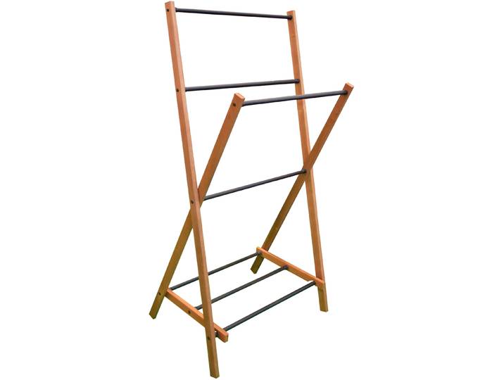 Wäscheständer BISCHOF /Handtuchhalter , braun (schwarz, braun), B:57,5cm H:103cm T:35cm, Holz, Metall, Wäscheständer, Wäscheständer, Metall/Eschenholz, 5 kg. Belastbarkeit