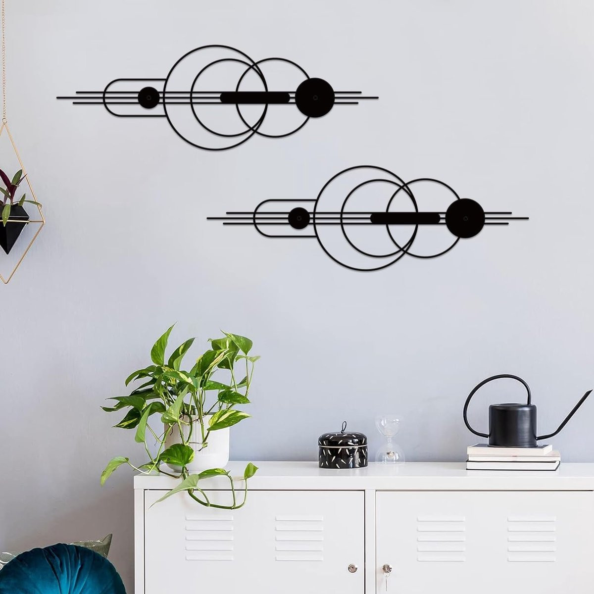 Ibenzoa Moderne Abstracte Geometrische Metalen Wanddecoratie Set