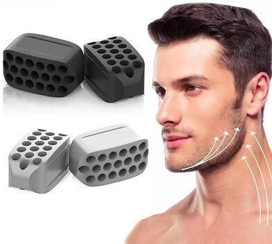 Healfit Counter Facial Toner Silicone Jaw Exerciser, Jawline Fitness Ball, Neck & Chin Toning Equipment, Double Chin Lifting Beauty Tool white