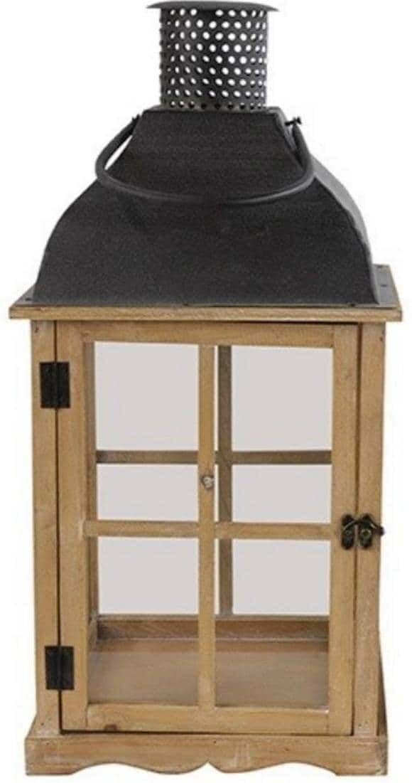 Kerzenlaterne "CHALET Tarkio L 28 cm", braun, H:28cm, Metall, Kerzenhalter, Kerzenlaterne braun B/H/T: 28cm